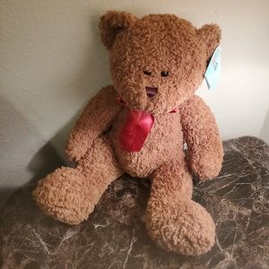 NWT Hug Me Plushy Bear with Ribbon and To/From attached card.